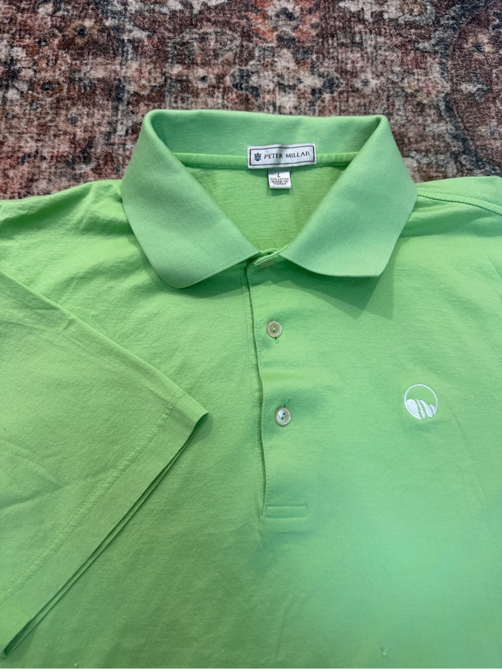 Peter Millar Lime Green Short-Sleeve Polo size large